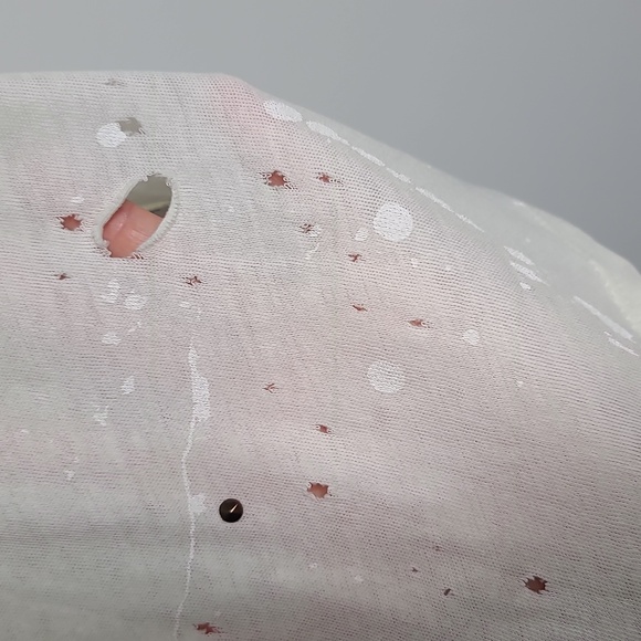 CHASER Paint Splatter Distressed Tank Cream Sleeveless Top Size Large - Picture 15 of 16